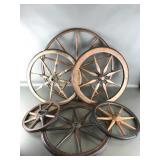 Antique Wooden / Metal Wheels Wall Decor