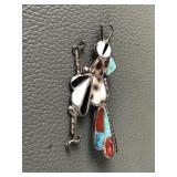 Native American Sterling Silver Zuni Bird Brooch