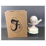 Fenton Glowing Uranium Snail Figurine