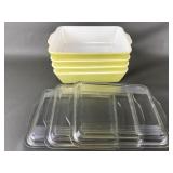 Vtg Pyrex Yellow Casserole Dishes & Lids