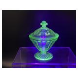 Vtg Uranium Glowing Candy Dish