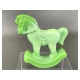 Fenton Chameleon Green Rocking Horse Art Glass