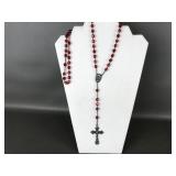 Vintage Sterling Silver & Crystal Beaded Rosary