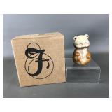 Fenton Sitting Chocolate Glass Bear W Box