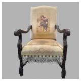 Vintage-style Leather Upholstered Cowgirl Armchair
