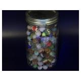 Vintage Mason Jar Cadmium Glowing Marbles