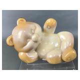 Fenton Reclining Chocolate Glass Bear Figurine