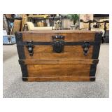 Vintage wooden steamer trunk