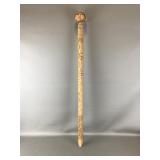 Hand-carved Wooden Folk Art Staff Walking Stick