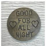 Vintage Brass Brothel Token Tombstone, Az