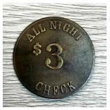 Vintage Brass Brothel Token Yuma, AZ