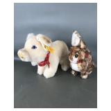 Vtg Steiff Ossi Bunny Rabbit & Piggy Pig