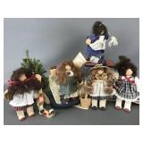 Vtg Wooden Folk Art Doll Lizzie High Dolls