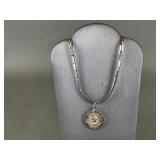 Vtg Sterling Silver Texas Pendant & Chain