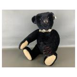 Steiff Replica Black Bear W Decorative Collar