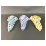 Vintage Twisted Cornucopia Porcelain Wall Pockets