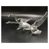 Vintage Heisey? Crystal Molded Goose Figurines