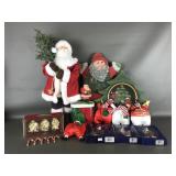Handpainted Wooden Artisan Santa Pieces & Holiday
