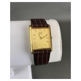 Vintage Gold-tone Seiko Quartz Tank Watch