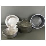 Vtg Aluminum/tin Metal Container & More