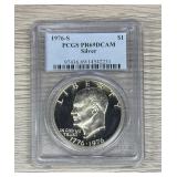 1975-s Eisenhower Dollar Pcgs Pr69dcam Silver