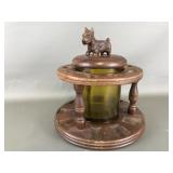 Vintage Wooden Revolving Pipe & Tobacco Humidor