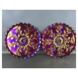 Frank Fenton 85th Birthday Carnival Glass Plates