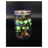 Vtg Glowing Manganese, Cadmium & Luster Marbles