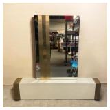 Handcrafted Mcm Floating Shelf & Wall Mirror