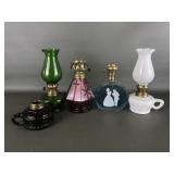 Vintage Glass Miniature Oil Lamps