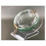 Vintage 14k Gold & Jade Clamper Bracelet