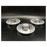 Crystal Signed Orrefors Discus Votive Holders