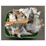 Plastic Tote Filled With Natural White Birch Bark