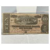 1864 Confederate $10 Bill