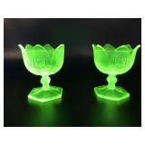 Vtg Julepped Oranges Vaseline Urainum Fruit Glass