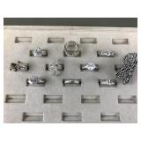 Costume Jewelry Silver Tone Ladies Rings