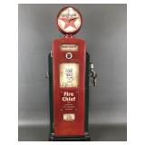 Fire Chief Wooden Gas Pump Replica Counter Cabinet