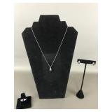 Sterling Silver & Ruby Colored Gem Jewelry
