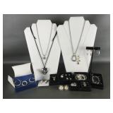 Two Tone Eternity Circle Necklace Set & More