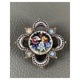 Vintage Micro Mosaic Brooch Pin