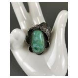 Signed R. Chee Sterling Silver & Turquoise Ring