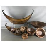 Wooden Nesting Bowls & Crescent Display Bowl