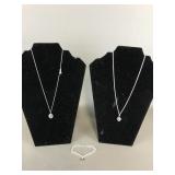 Sterling Silver Open Heart Bracelet & Necklace Set