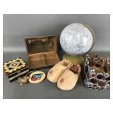 Vtg Brass Inlay Box & More