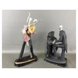 Modernist Resin Figurine Pianist & Dancers