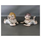 Vtg Bisque Repro. Piano Babies