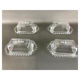 Vtg Imperial Candlewick Boopie Glass Butterdishes