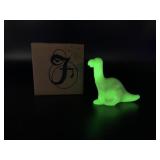 Fenton Uranium Burmese Dinosaur Art Glass Figurine