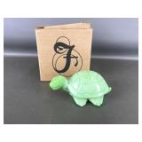 Fenton Chameleon Green Turtle Art Glass Figurine