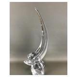 Daum Dolphin Crystal Sculpture, Signed